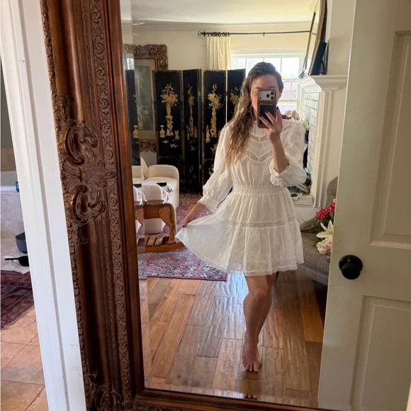 Elegant Loveshackfancy target prairie White Lace Dress